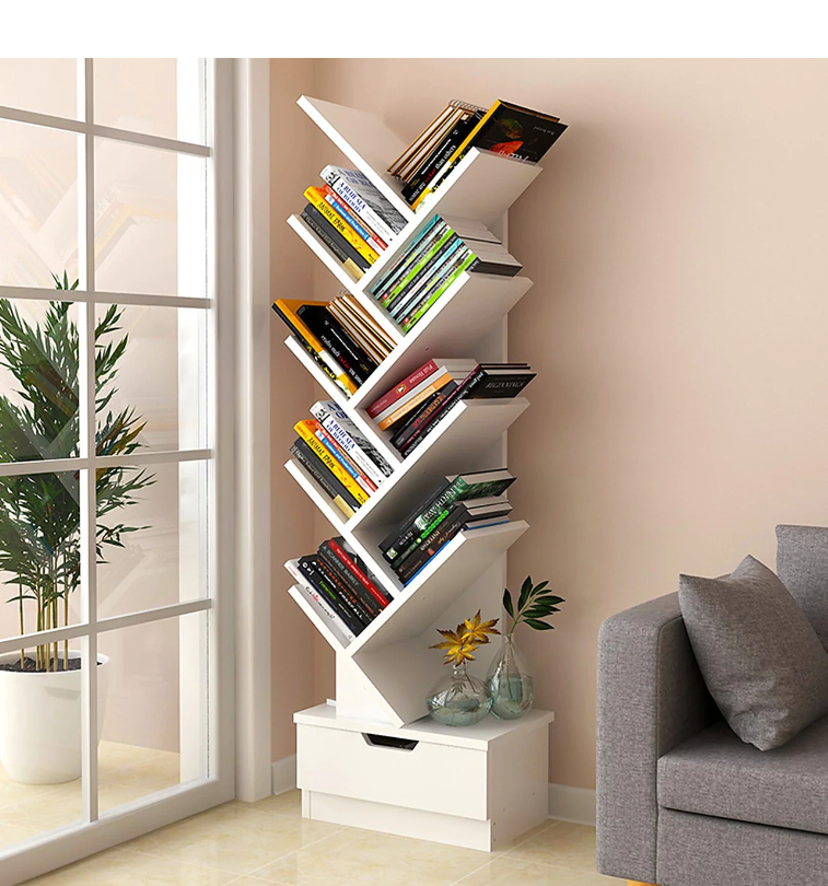 Tree Bookshelf Bookcase Book Organizer 9-Tier Shelf Display Racks 23013